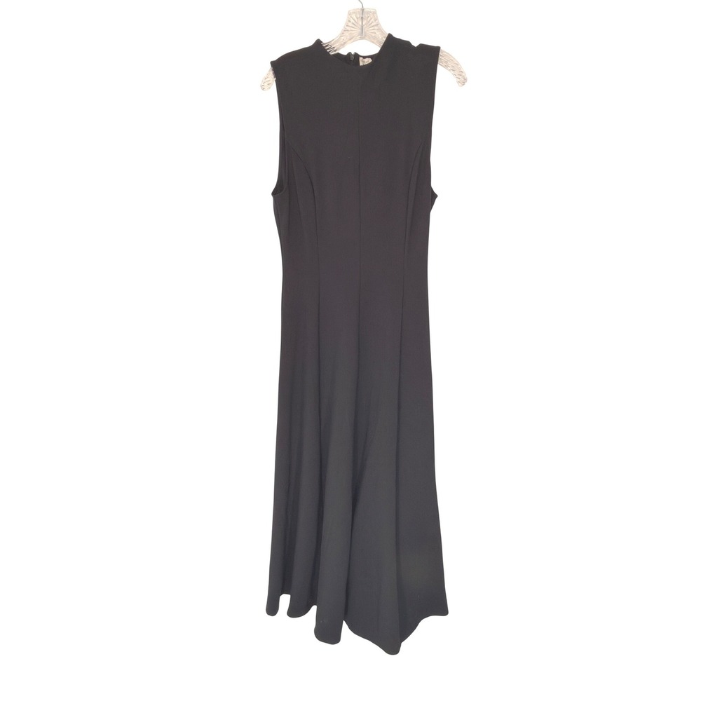Wilfred Dress Black Maxi Sleeveless Poplin Basic Neutral Mock Neck Size 8